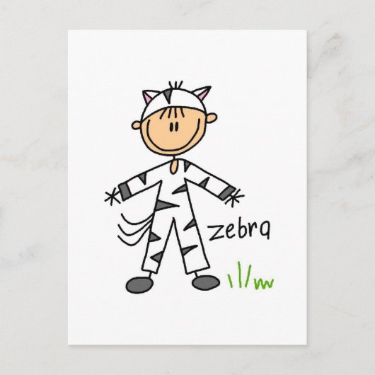 Zebra Dress-up T-shirts en cadeautjes Briefkaart (Voorkant)