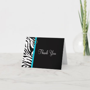 Zebra Druk {Blauw} Leeg Dank u Kaart
