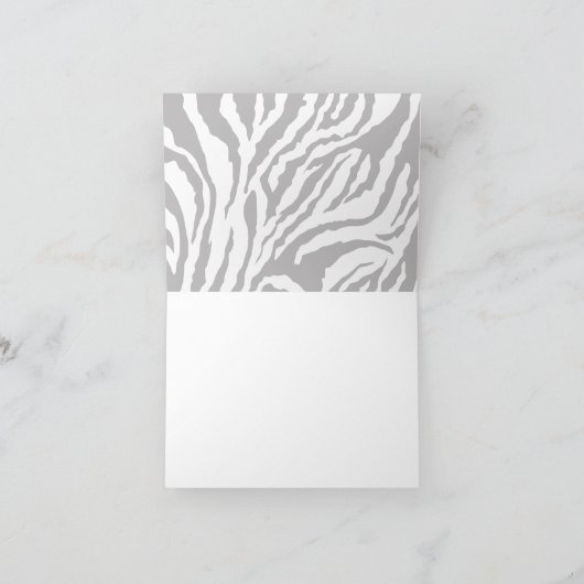 Zebra Druk {Roze} Leeg Dank u Kaart (Binnen)