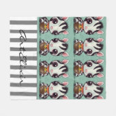 Zebra Eating Print Fleece Deken (Voorkant (Horizontaal))