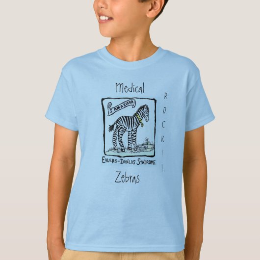 Zebra-EDS, Medisch, Zebras, ROCK! T-shirt (Voorkant)
