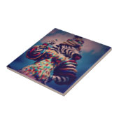 Zebra een partijdier tegeltje (Zijkant)