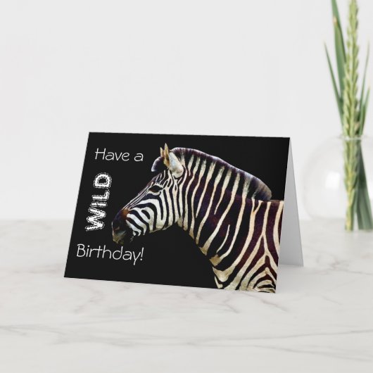 Zebra - Een wilde verjaardag! Kaart (Voorkant)