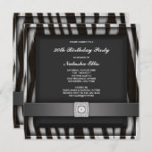 Zebra Een willekeurig aantal Party Invitation Sjab Kaart (Voorkant / Achterkant)