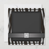 Zebra Een willekeurig aantal Party Invitation Sjab Kaart (Achterkant)