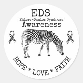 Zebra-Ehlers-Danlos-syndroom EDS-Sticker Ronde Sticker