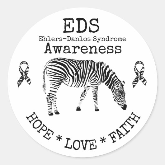 Zebra-Ehlers-Danlos-syndroom EDS-Sticker Ronde Sticker (Voorkant)
