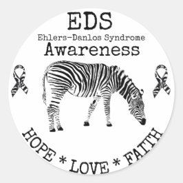 Zebra-Ehlers-Danlos-syndroom EDS-Sticker Ronde Sticker