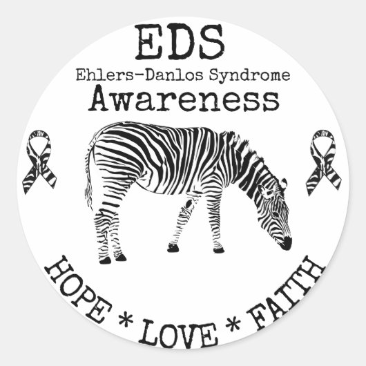 Zebra-Ehlers-Danlos-syndroom EDS-Sticker Ronde Sticker (Voorkant)