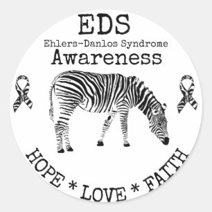Zebra-Ehlers-Danlos-syndroom EDS-Sticker Ronde Sticker
