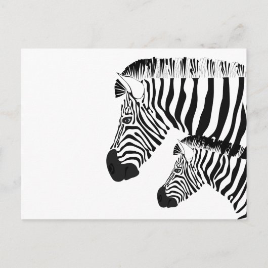 Zebra en baby briefkaart (Voorkant)