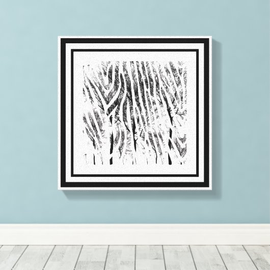 Zebra en bomen Abstract Canvas Afdruk (Insitu (Houten vloer))
