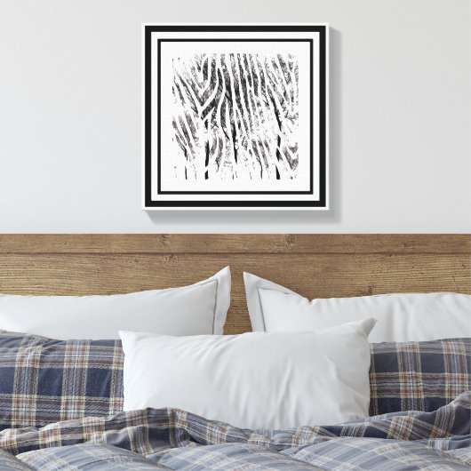 Zebra en bomen Abstract Canvas Afdruk (Insitu (Slaapkamer))