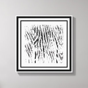 Zebra en bomen Abstract Canvas Afdruk