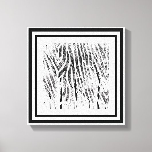 Zebra en bomen Abstract Canvas Afdruk (Voorkant)