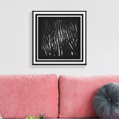 Zebra- en boomzwart canvas afdruk (Insitu (Woonkamer))