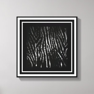 Zebra- en boomzwart canvas afdruk