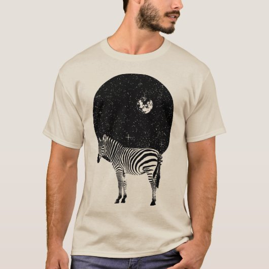 Zebra en de nacht t-shirt (Voorkant)