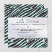 Zebra en Diamonds Sweet 16 Elegance Kaart (Voorkant / Achterkant)