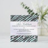 Zebra en Diamonds Sweet 16 Elegance Kaart (Staand voorkant)