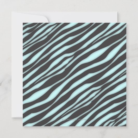 Zebra en Diamonds Sweet 16 Elegance Kaart (Achterkant)