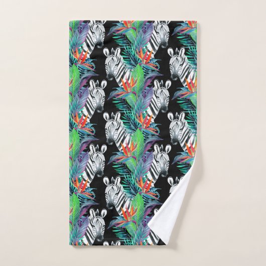 Zebra en exotische bloemen bad handdoek (Handdoek)