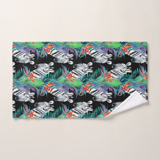 Zebra en exotische bloemen bad handdoek (Handdoek)