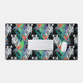 Zebra en exotische bloemen bureaumat (Keyboard & Muis)