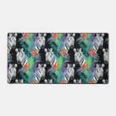 Zebra en exotische bloemen bureaumat (Voorkant)
