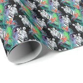 Zebra en exotische bloemen cadeaupapier (Rol Hoek)