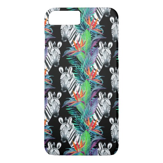 Zebra en exotische bloemen Case-Mate iPhone case (Achterkant)