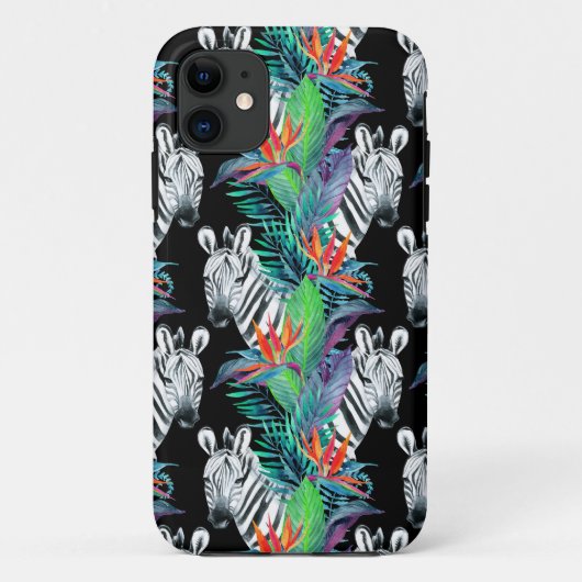 Zebra en exotische bloemen Case-Mate iPhone case (Achterkant)