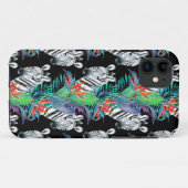 Zebra en exotische bloemen Case-Mate iPhone case (Achterkant (horizontaal))
