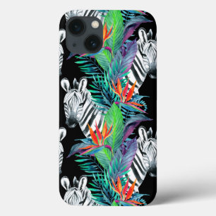 Zebra en exotische bloemen Case-Mate iPhone case