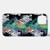 Zebra en exotische bloemen Case-Mate iPhone case (Achterkant (horizontaal))