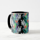 Zebra en exotische bloemen mok (Voorkant links)
