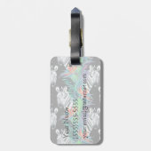 Zebra en exotische bloemen | Monogram Bagagelabel (Achterkant verticaal)