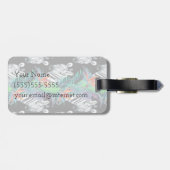Zebra en exotische bloemen | Monogram Bagagelabel (Achterkant horizontaal)