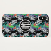 Zebra en exotische bloemen | Monogram Case-Mate iPhone Case (Achterkant (horizontaal))