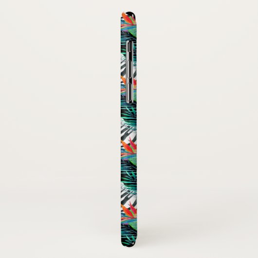 Zebra en exotische bloemen | Monogram Case-Mate iPhone Case (Achterkant/links)