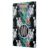 Zebra en exotische bloemen | Monogram Klembord (Links)