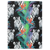 Zebra en exotische bloemen | Monogram Klembord (Achterkant)