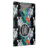 Zebra en exotische bloemen | Monogram Klembord (Rechts)