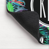 Zebra en exotische bloemen | Monogram Muismat (Hoek)