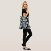 Zebra en exotische bloemen | Monogram Tote Bag (Op model)