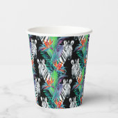 Zebra en exotische bloemen papieren bekers (Achterkant)