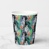 Zebra en exotische bloemen papieren bekers (Rechts)