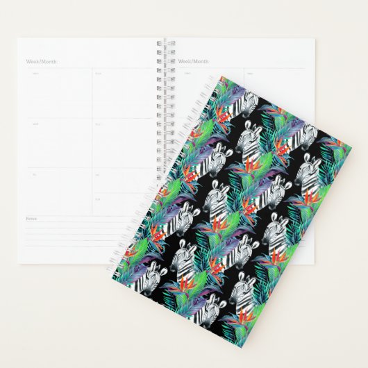 Zebra en exotische bloemen planner (Display)