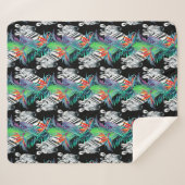 Zebra en exotische bloemen sherpa deken (Voorkant (horizontaal))