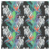 Zebra en exotische bloemen stof (Swatch)